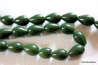 Thumbnail for Green Briolette Teardrop Glass Beads 12mm, Jewellery Making Beads