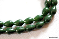 Thumbnail for Green Briolette Teardrop Glass Beads 12mm, Jewellery Making Beads