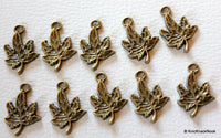 Thumbnail for 10 x Zinc Alloy Bronze Tone Maple Leaf Charm Pendants
