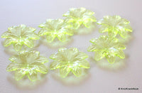 Thumbnail for 7 x Green Flower Transparent Acrylic Beads 3.8cmx3.5cm