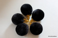 Thumbnail for Black And Gold Velvet Bead x 2