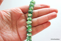 Thumbnail for Green Faceted Rondelle Millefiori Glass Beads 12mm