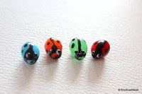 Thumbnail for Ladybug Lampwork Glass Mixed Color Beads x 4