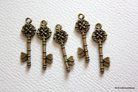 Thumbnail for 5 x Zinc Alloy Bronze Tone Key Pendants / Charms
