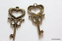 Thumbnail for 5 x Zinc Alloy Bronze Tone Key Pendants / Charms