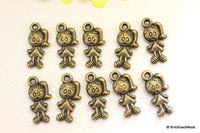 Thumbnail for 10 x Bronze Tone Girl Charms Pendants 8mm x 16mm