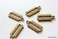 Thumbnail for 5 x Zinc Alloy Bronze Tone Blade Charm Pendants 20mm x 9mm