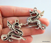 Thumbnail for 1 x Dragon Silver Tone Pendant