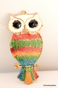 Thumbnail for Stunning Owl Gold and Multicoloured Large Pendant Necklace