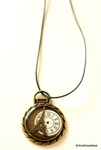 Thumbnail for Bronzed Eiffel Tower Watch Necklace Pendant, Eiffel Tower Charm Pendant, Watch Clock Round Pendant