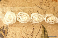 Thumbnail for White Rose With Pearl Trim One Yard