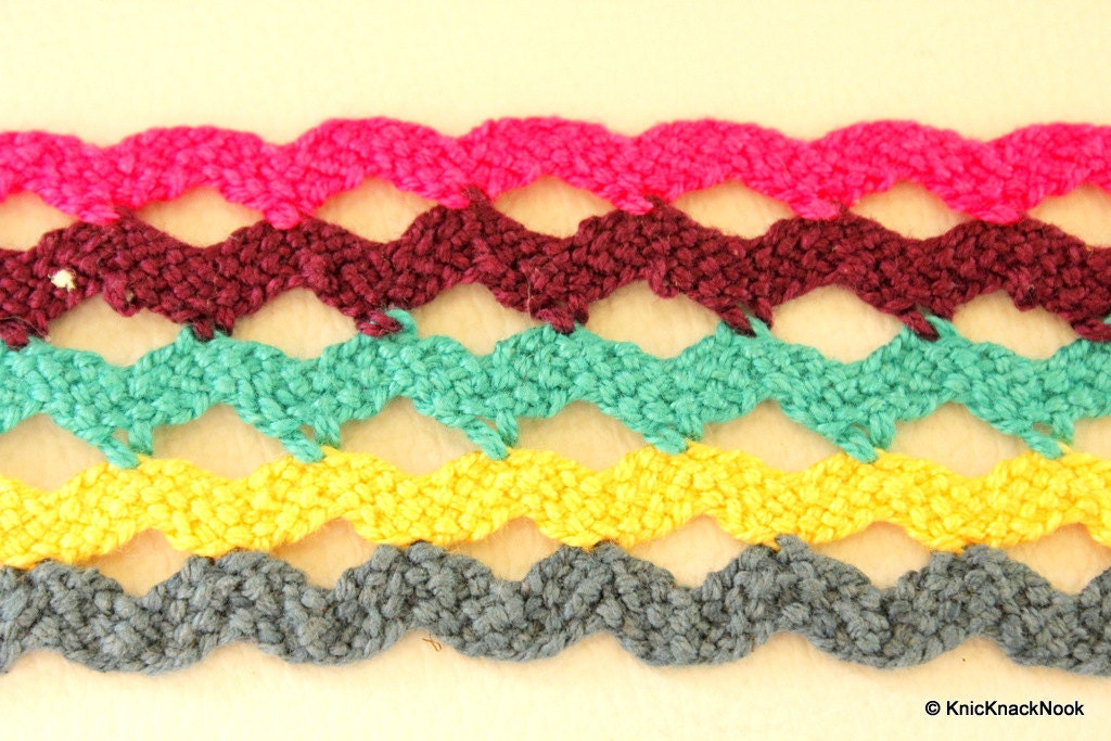 Wholesale Braided Rainbow Wave Trim, Scallop Trims 4cm Wide, Decorative Trim