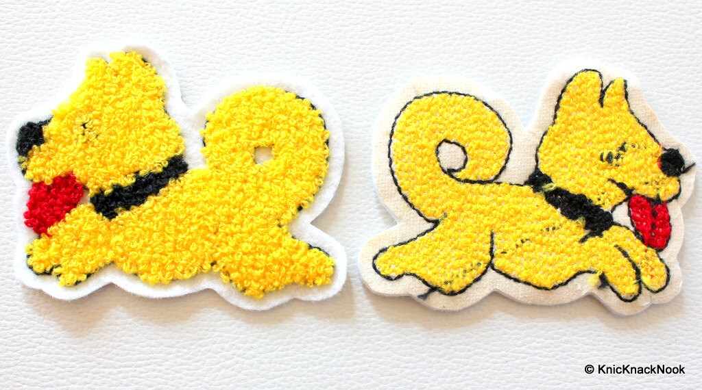 1 x Yellow Dog Applique Patch