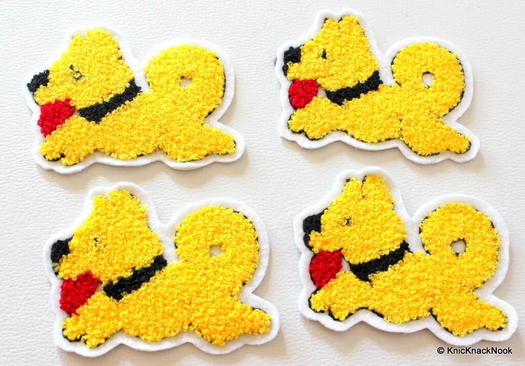 1 x Yellow Dog Applique Patch