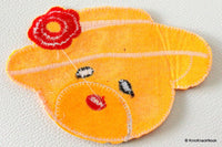 Thumbnail for 1 x Orange Bear Embroidered Applique Patch