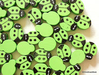 Thumbnail for Green Ladybug Wood Beads x 10