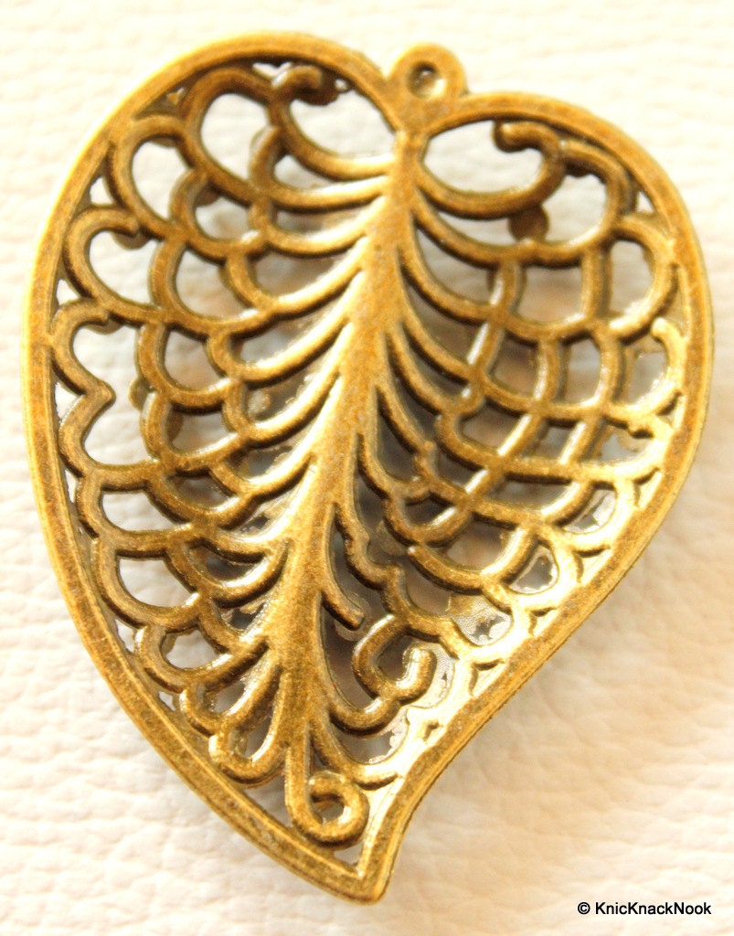 Filigree Leaf Bronze Pendant