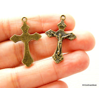 Thumbnail for 5 x Antique Bronze Jesus On a Cross Charms