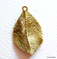 Thumbnail for Bronze Engraved Leaf Charm Pendant