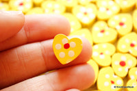 Thumbnail for Yellow Wood Heart Beads x 10