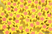 Thumbnail for Yellow Wood Star Beads x 10