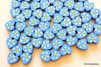 Thumbnail for Blue Wood Heart Beads x 10