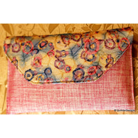 Thumbnail for Pink Jute Clutch Purse With Multicoloured Sequin Flowers
