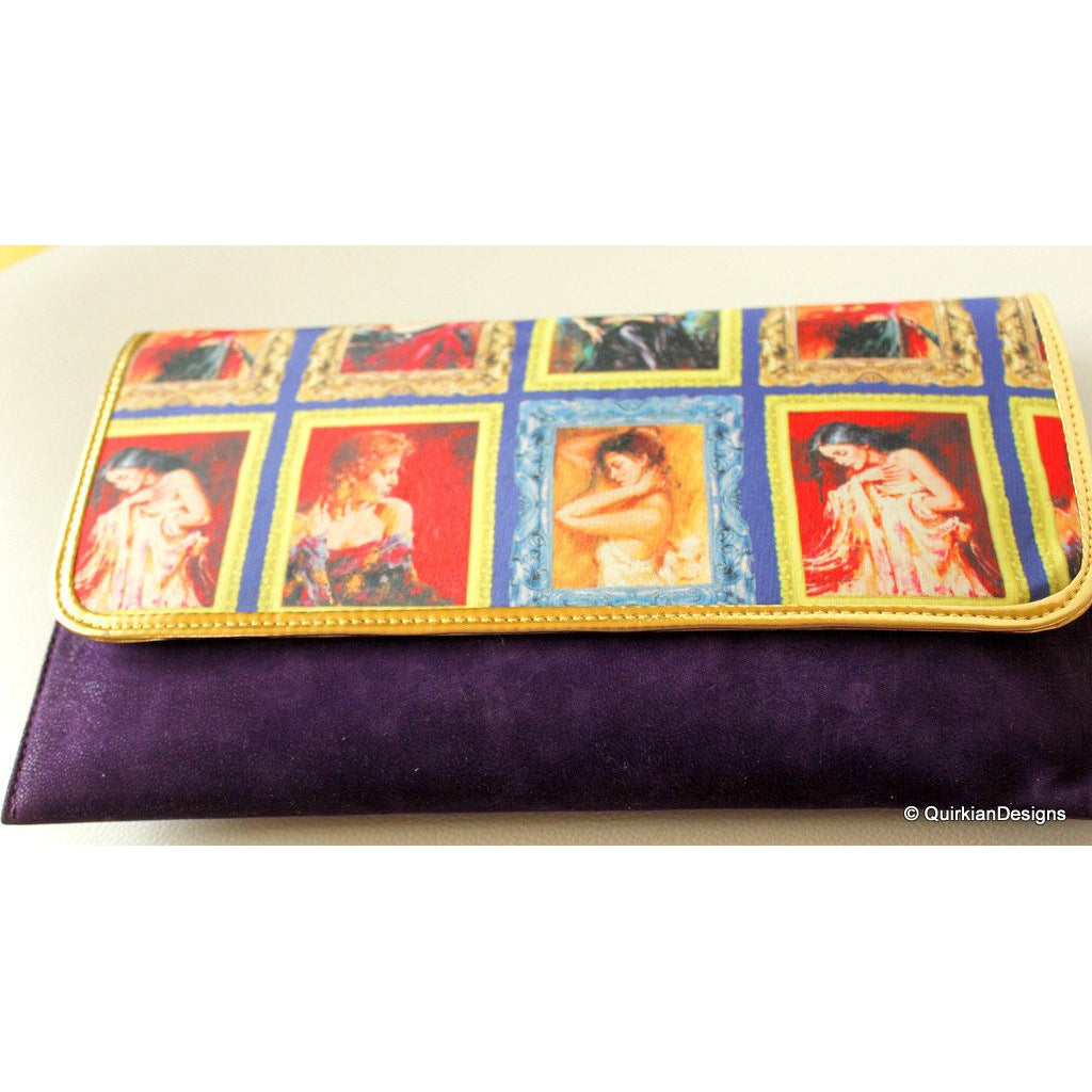 Violet Clutch Purse, Modern Art, Wedding Clutch, Party Clutch