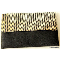 Thumbnail for Wedding Party Clutch, Velvet and Brocade Purse, Black And Silver Fabric Purse