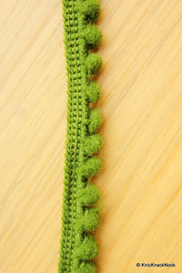 Thumbnail for Green Embroidery Crochet (Wool) One Yard Lace Trims 10mm Wide