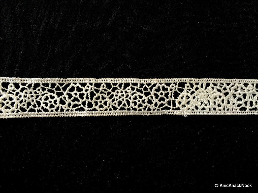 Off White Embroidery Crochet (Cotton) Lace Trim