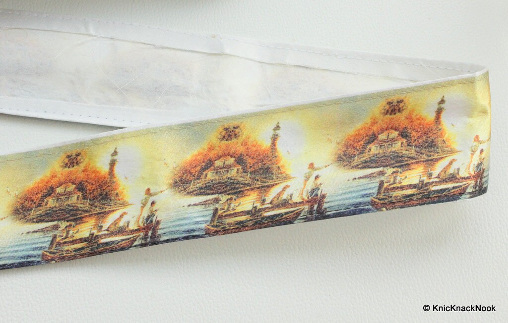Lake House Fishing Trip, Digital Print Trim Border