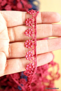 Thumbnail for Brown Embroidery, Wheel Pattern, Crochet (Cotton) One Yard Lace Trims 15mm Wide