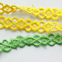 Thumbnail for Green Embroidery Crochet (Cotton) Scallop Lace Trim 12mm Wide