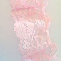 Thumbnail for Pink Floral Net Lace Trim Ribbon 95mm wide
