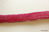 Thumbnail for Fuchsia Pink And Silver Thread Hollow Lace Trim, 14mm wide