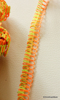 Thumbnail for Neon Green And Neon Orange Thread Lace Trim, 10mm wide