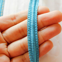 Thumbnail for 3 Yards, Blue Thread Lace Trim, Approx. 13 mm wide