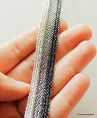 Thumbnail for Black, Grey And Silver Thread Lace Trim, Approx. 15 mm wide - 030315L50
