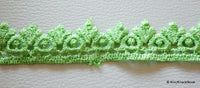 Thumbnail for Green Embroidery Cotton Lace Trim, Approx. 20mm Wide