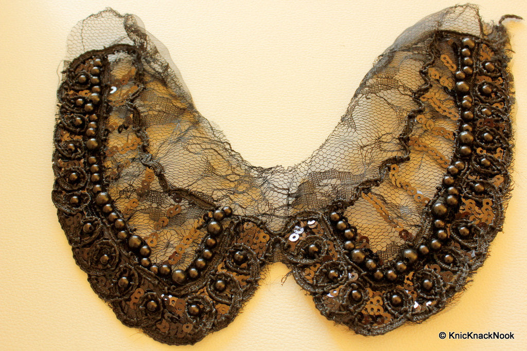 Black Net Fabric Collar Trim