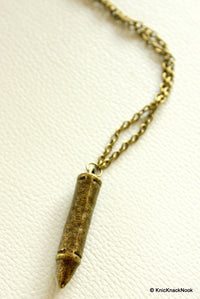 Thumbnail for 1 x Bronze Tone Pendant, Bronze Bullet Pendant Necklace
