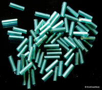 Thumbnail for Teal, Blue Green Bugle Beads, 8g Bag Beads