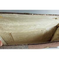Thumbnail for Brown Fabric Clutch And Copper Sequins Clutch, Wedding Clutch, Party Bag, Hard Body Bag