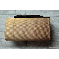 Thumbnail for Wedding Party Clutch, Hard Body Purse, Brown And Copper Bronze Fabric Purse