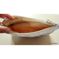 Thumbnail for Wedding Party Clutch, Silver Fabric Purse, Sequins Purse With Silver Round Accents