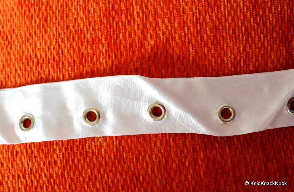 White Satin Trim With Rhinestones, Fabric Trim, Belt Trim Approx. 35mm wide