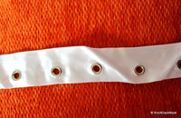Thumbnail for White Satin Trim With Rhinestones, Fabric Trim, Belt Trim Approx. 35mm wide