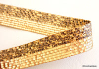 Thumbnail for Bronze Sequins And Tiger Print Sequins Trim Lace, Approx. 32mm wide