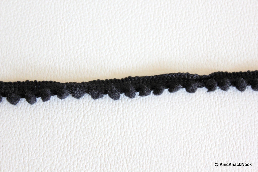 Black Embroidery Wool One Yard Lace Trims 10mm Wide